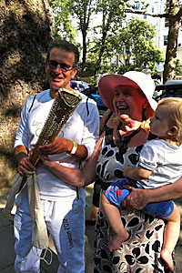 Olympic Torch in Holland Park Avenue 26th July 2012